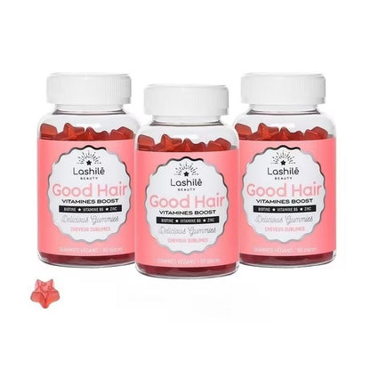 Lashilé Beauty Good Hair – Beauty, Growth, and Strengthening of Hair (Vitamin Gummies) – 3 boxes.