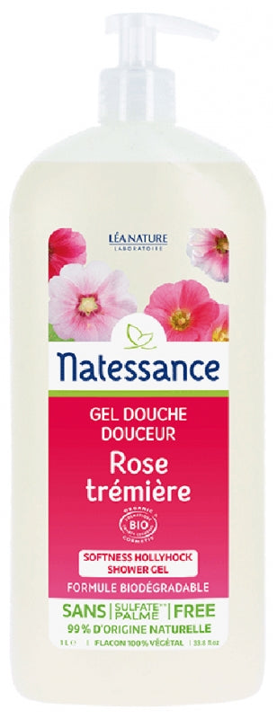 NATESSANCE - Gentle Hollyhock Shower Gel 1L - Refresh Your Senses! 🌿✨