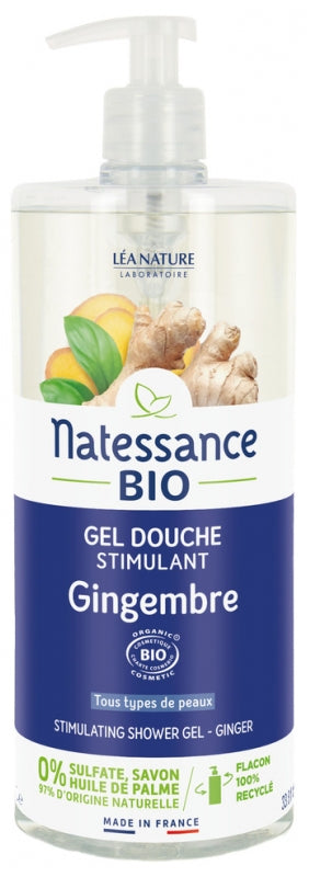 NATESSANCE - Organic Ginger Stimulating Shower Gel 1L - Refreshing Cleanse with Natural Zest! 🌿✨