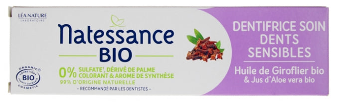 NATESSANCE - Toothpaste Care Sensitive Teeth Oil Clove Organic 75ml - 🌿 Gentle Relief for Sensitive Smiles! 🦷✨