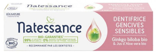 NATESSANCE - Toothpaste Sensitive Gums Ginkgo Biloba Organic 75ml - Gentle Care for Your Smile 🌿😊✨