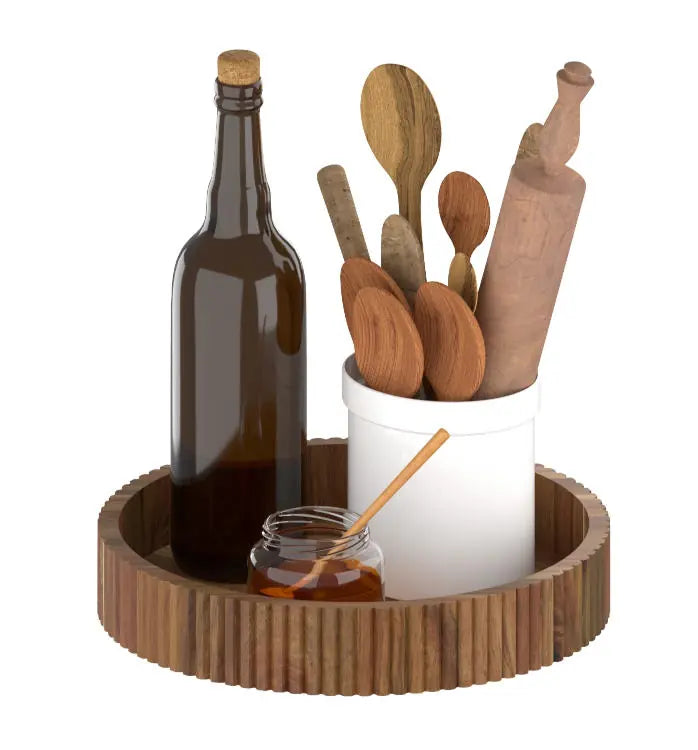 Wenko - Rotating Bamboo Organizer - Perfect for Tables & Cabinets 🍶🌿