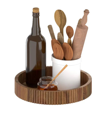 Wenko - Rotating Bamboo Organizer - Perfect for Tables & Cabinets 🍶🌿