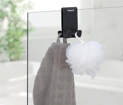 Wenko - Verna Shower Hook Black - Space-Saving Silicone Holder 🚿🖤