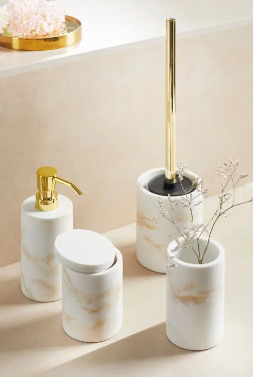 Wenko - Universal Odos White/Gold - Stylish Marble Look ✨