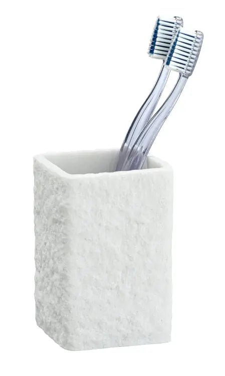 Wenko - Villata White Toothbrush Holder - Stylish Stone Finish 🦷✨