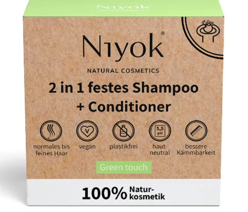 Niyok - 2in1 Solid Shampoo & Conditioner - Green Touch 🌿✨