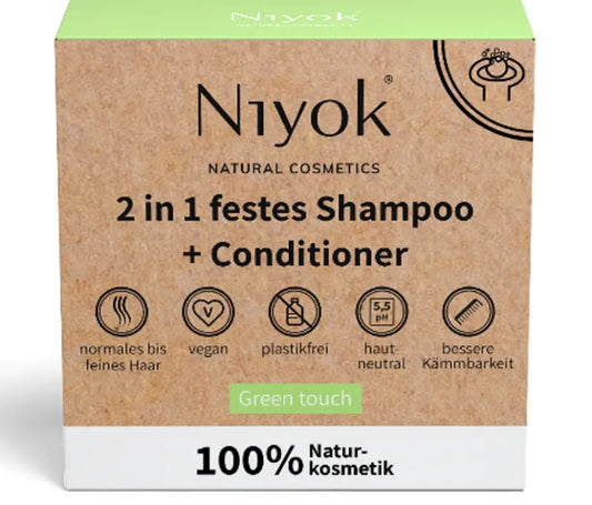 Niyok - 2in1 Solid Shampoo & Conditioner - Green Touch 🌿✨
