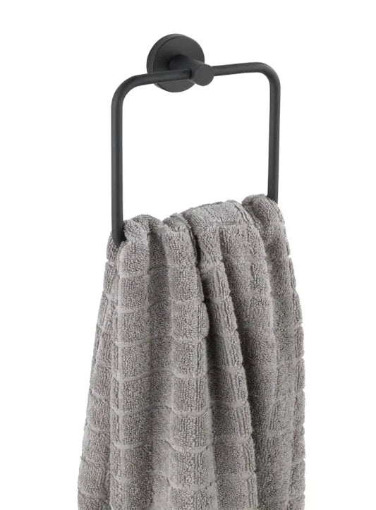 Wenko - Bosio Black Matte Towel Ring - Stylish Bathroom Upgrade 🛁✨