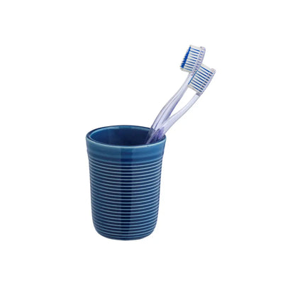 Wenko - Toothbrush Cup Set Dark Blue - Stylish & Functional Bathroom Elegance 🛁💙