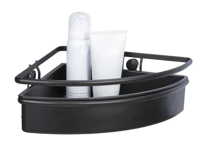 Wenko - Molinella Corner Shelf Black - Sleek Stainless Steel Storage 🏠✨