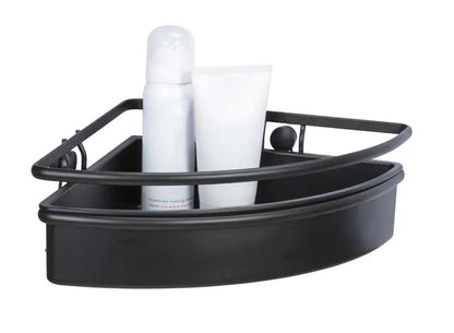 Wenko - Molinella Corner Shelf Black - Sleek Stainless Steel Storage 🏠✨