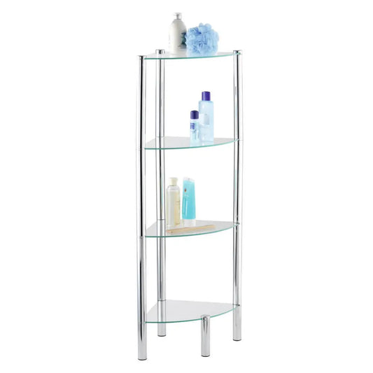 Wenko - Household/Bath Shelf Yago 4 Levels, Chrome - Stylish Storage Solution for a Clutter-Free Space 🛁✨