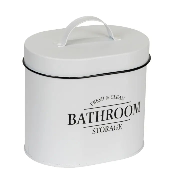 Wenko - Oval Bathroom Storage Box with Lid - Elegant Bathroom Organizer ✨