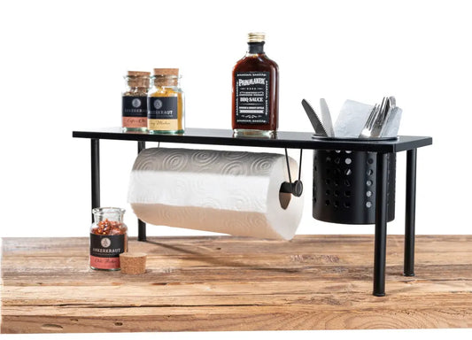 Wenko - Kitchen Shelf with Paper Towel Holder - Compact Organizer 🧺