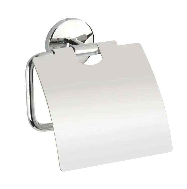 Wenko - Cuba Toilet Paper Holder with Lid, Chrome - Elegant & Durable 🚽✨