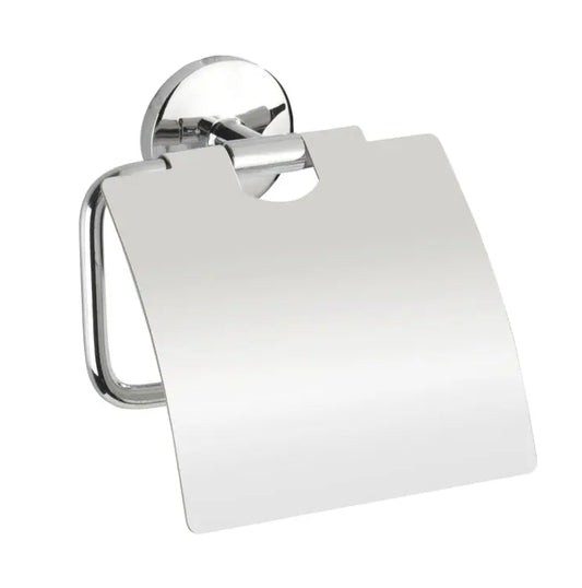 Wenko - Cuba Toilet Paper Holder with Lid, Chrome - Elegant & Durable 🚽✨
