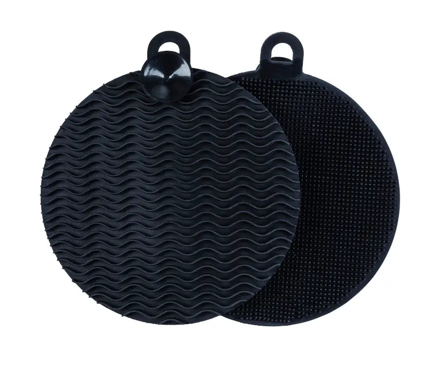 Wenko - Round Soft Silicone Sponges, 2 Pack, Black - Gentle Cleaning Made Easy 🧽✨