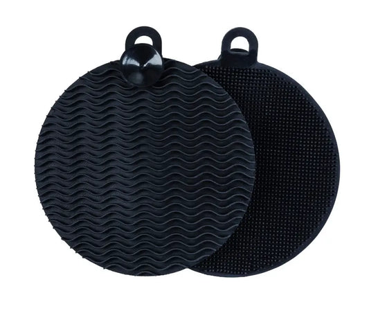 Wenko - Round Soft Silicone Sponges, 2 Pack, Black - Gentle Cleaning Made Easy 🧽✨