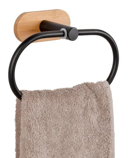Wenko - Turbo-Loc Towel Ring Orea Bamboo - Stylish & Secure 🌿🛠️