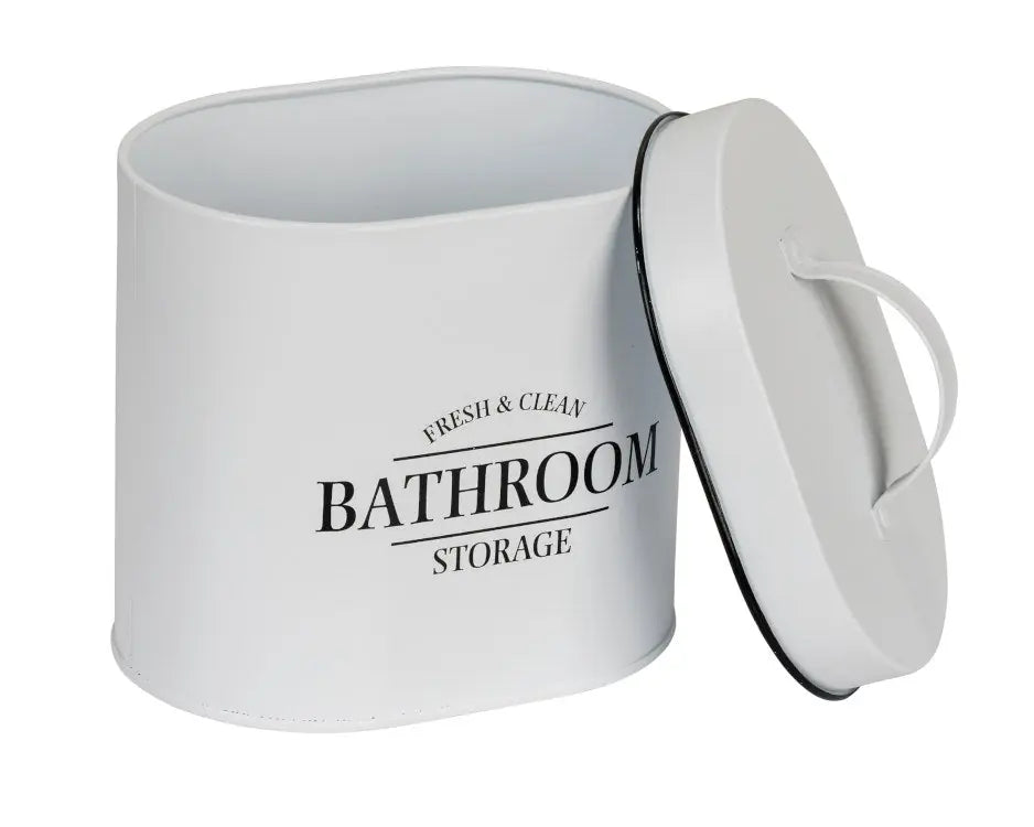 Wenko - Oval Bathroom Storage Box with Lid - Elegant Bathroom Organizer ✨