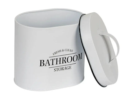 Wenko - Oval Bathroom Storage Box with Lid - Elegant Bathroom Organizer ✨