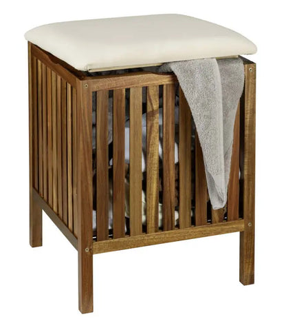 Wenko - Acacia Wood Storage Stool - Elegant Organizer 🪑✨