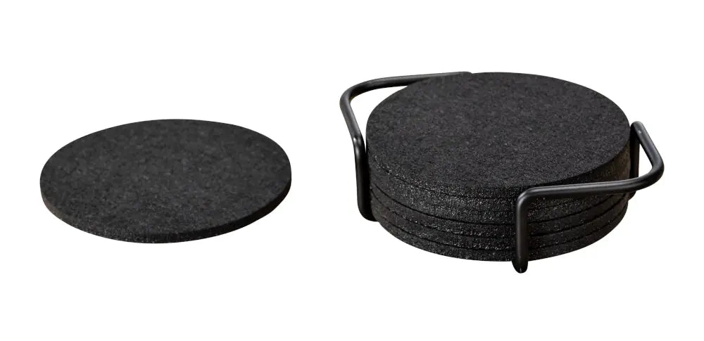 Wenko – Felt Coasters with Holder – Practical Set of 8 🏠✨