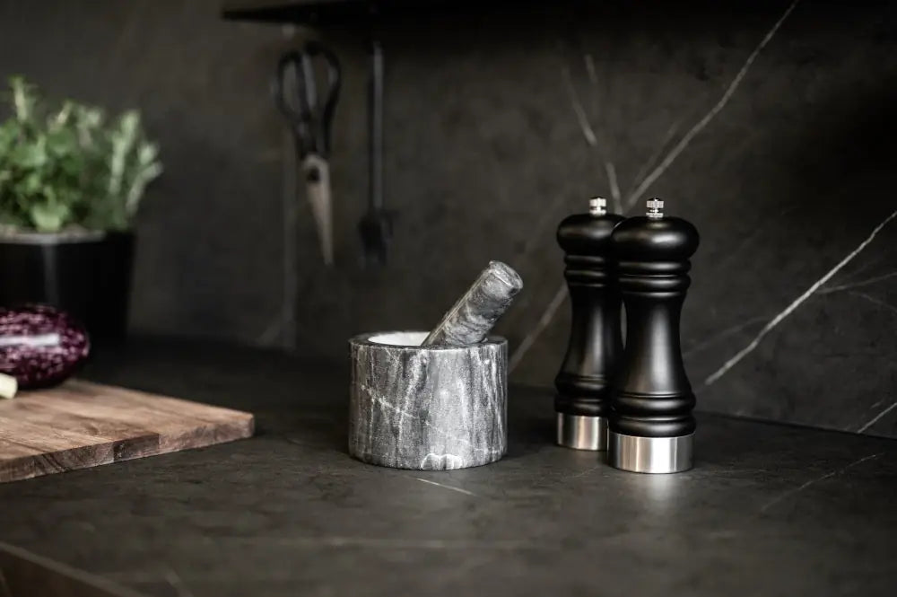 Wenko - Marble Mortar and Pestle - Perfect for Grinding Herbs & Spices 🌿🖤