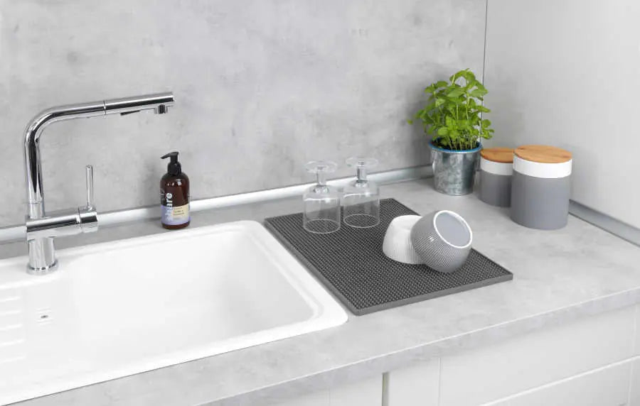 Wenko - Maxi Drip Mat Grey 40x30 cm - Extra Large & Efficient 🏡✨