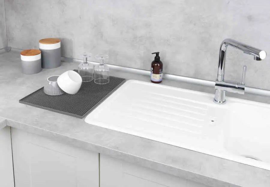 Wenko - Maxi Drip Mat Grey 40x30 cm - Extra Large & Efficient 🏡✨