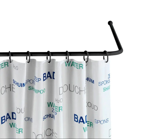 Wenko - Universal Corner Rod 20 mm, Black - Perfect for Bathrooms 🚿