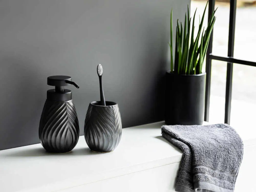 Wenko - Ceramic Toothbrush Holder Anthracite - Elevate Bathroom Style 🪥✨