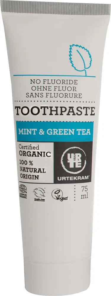 URTEKRAM - Mint & Green Tea Toothpaste - Natural Oral Care 🌿