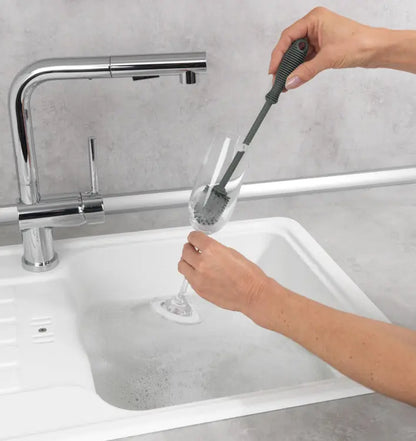 Wenko - Silicone Dish Brush Sia 25 cm Grey - Perfect for Glasses & Cups 🥂✨