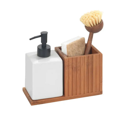 Wenko - Bamboo Dish Soap Dispenser & Utensil Holder - Eco-Friendly Elegance 🌿✨