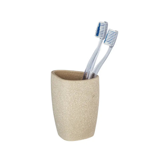 Wenko - Ceramic Toothbrush Holder Beige - Stylish Bathroom Upgrade 🦷✨