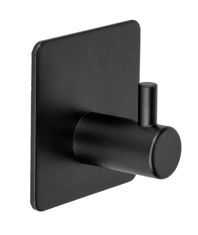 Wenko - Stainless Steel Adhesive Hooks Black 2-Pack - Sleek & Modern 🏠✨