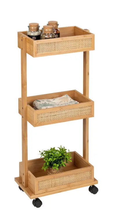 Wenko - Allegre Bamboo 3-Tier Cart - Organize in Style 🌿🛒