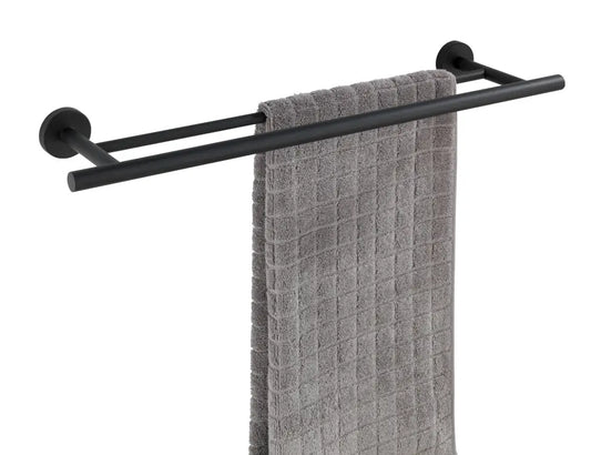Wenko - Duo Bosio Black Matte Towel Rail - Elegant Bathroom Update 🖤🛁