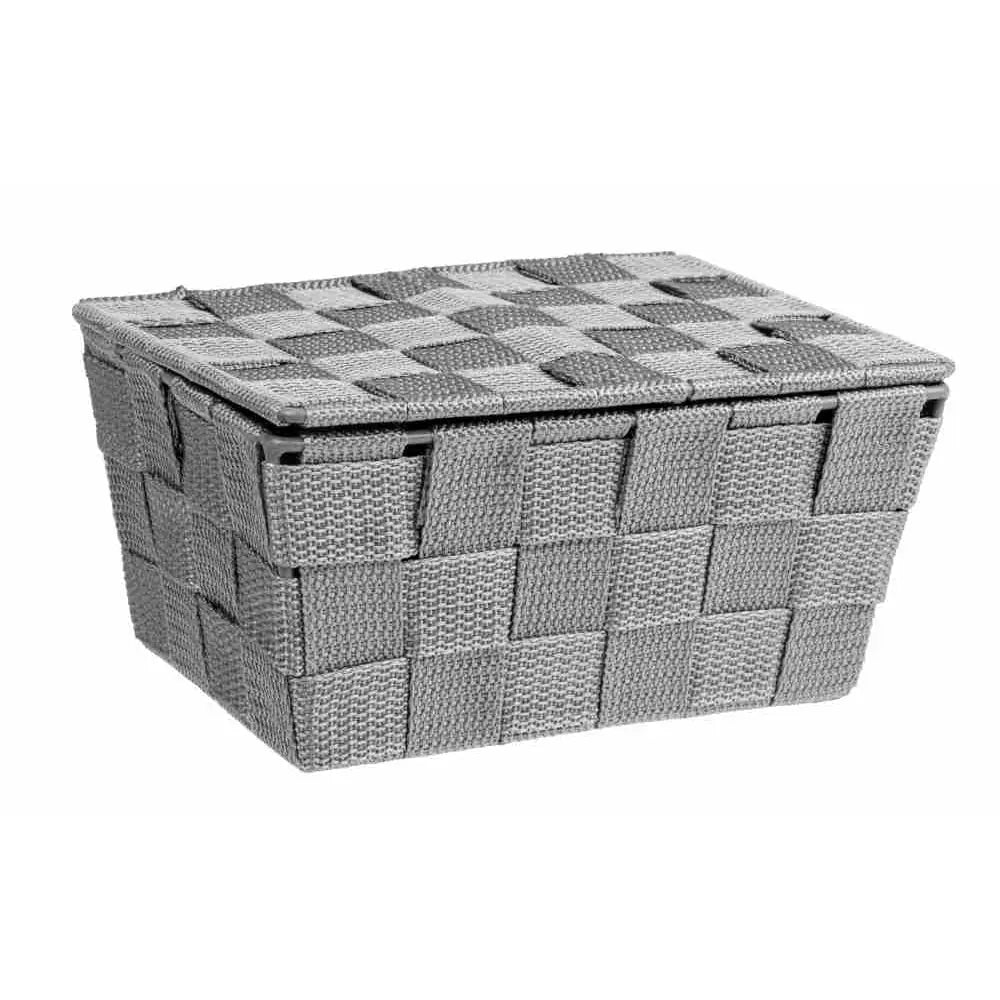Wenko - Adria Bathroom Basket with Lid Gray - Organize Elegantly! 🛁✨