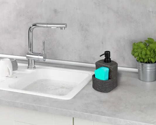 Wenko - Festival Stone Soap Dispenser - Elegant Kitchen Essential 🌿🧼