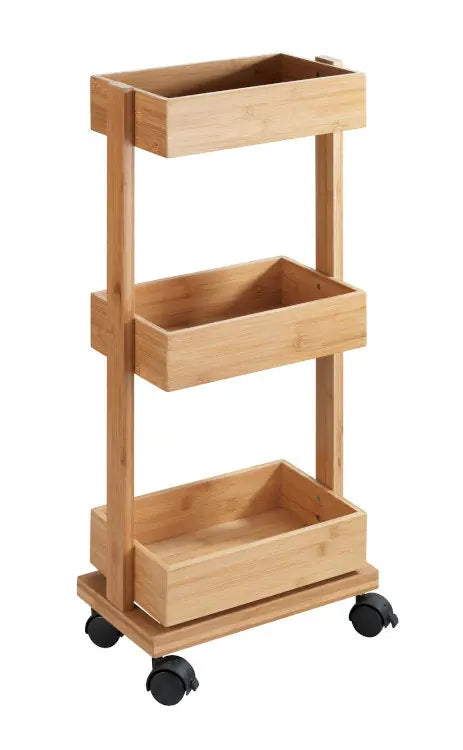 Wenko - Bamboo Household & Bathroom Cart - Elegant Organizer 🌿🛒