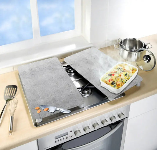 Wenko - Universal Glass Cover Plate Set - Sleek Concrete Look 🛠️✨
