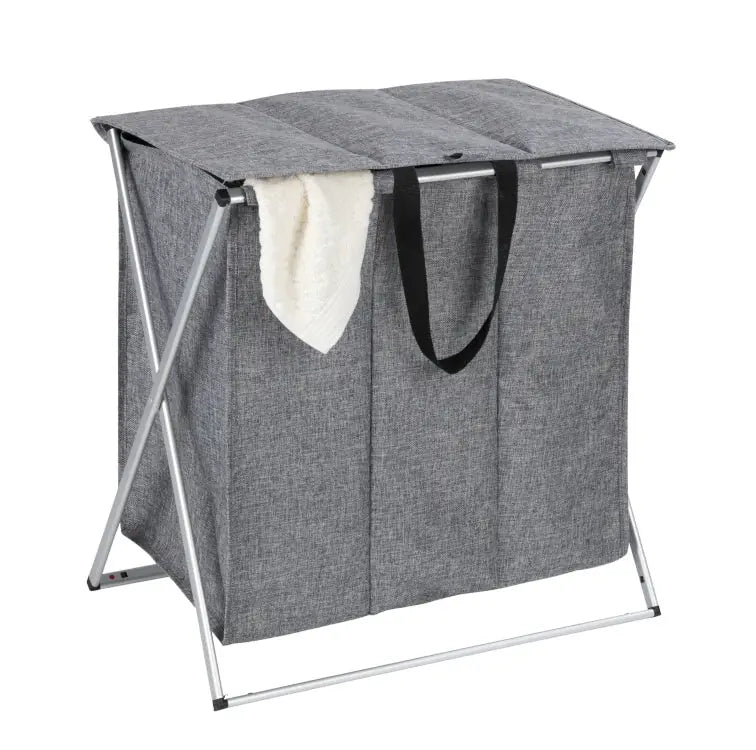 Wenko - Trio Top Laundry Sorter Grey - Space-Saving & Durable 🧺