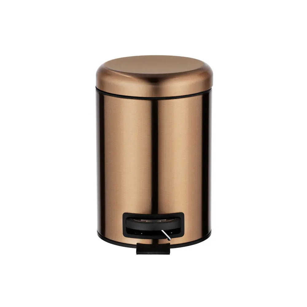 Wenko - Stainless Steel Cosmetic Step Bin Leman Metallic 3 Ltr. Copper - Stylish & Practical Storage! 🗑️✨