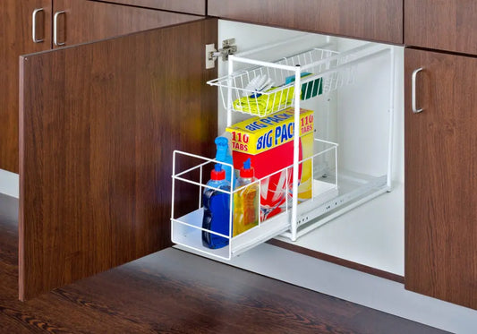 Wenko - White Cupboard Pull-Out Organizer - Maximize Kitchen Space! 🌟🔧