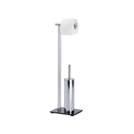 Wenko - Stainless Steel Floor WC Set Lava Shiny/Black - Stylish & Modern 🚽✨
