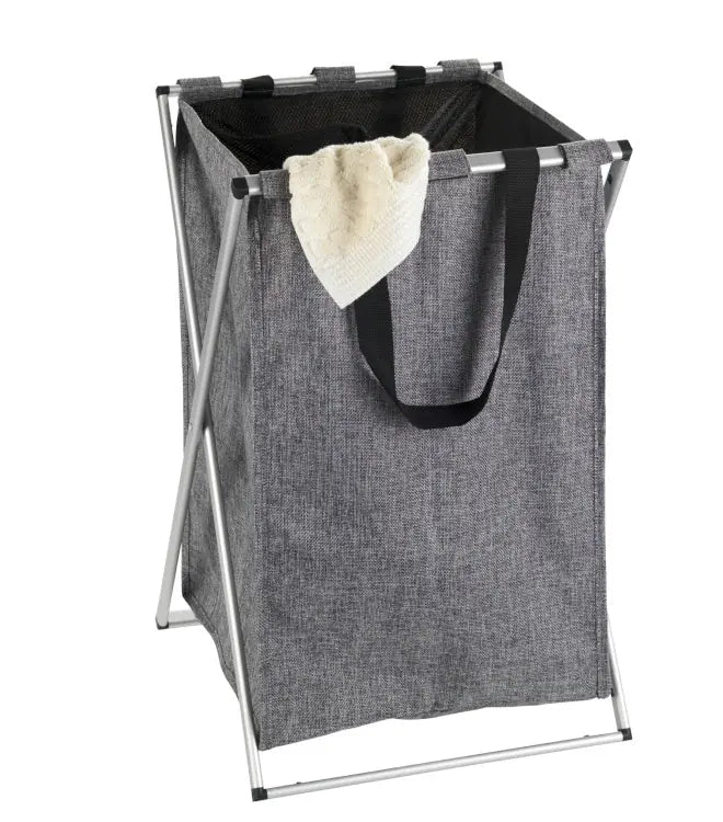 Wenko - Laundry Basket Uno, Gray Melange - Space-Saving & Durable 🧺✨