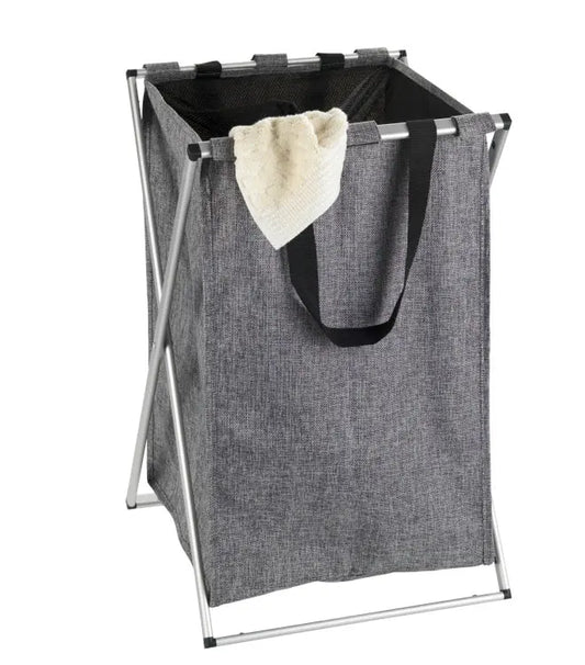 Wenko - Laundry Basket Uno, Gray Melange - Space-Saving & Durable 🧺✨